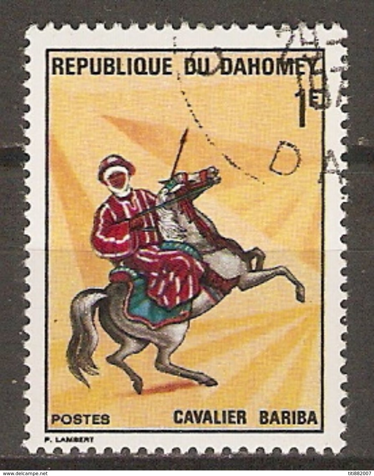 DAHOMEY    -    1970 .   Y&T N° 297 Oblitéré.   Cavalier Bariba - Bénin – Dahomey (1960-...)