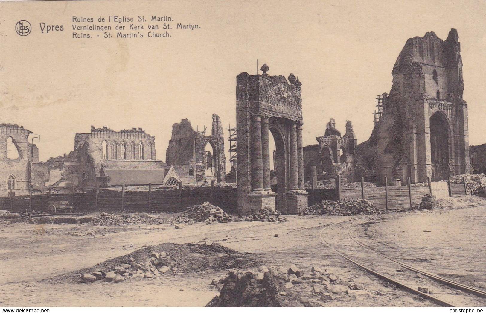 Ieper, Ypres, Ruines, Ruins, De L'Eglise St Martin (pk38253) - Ieper