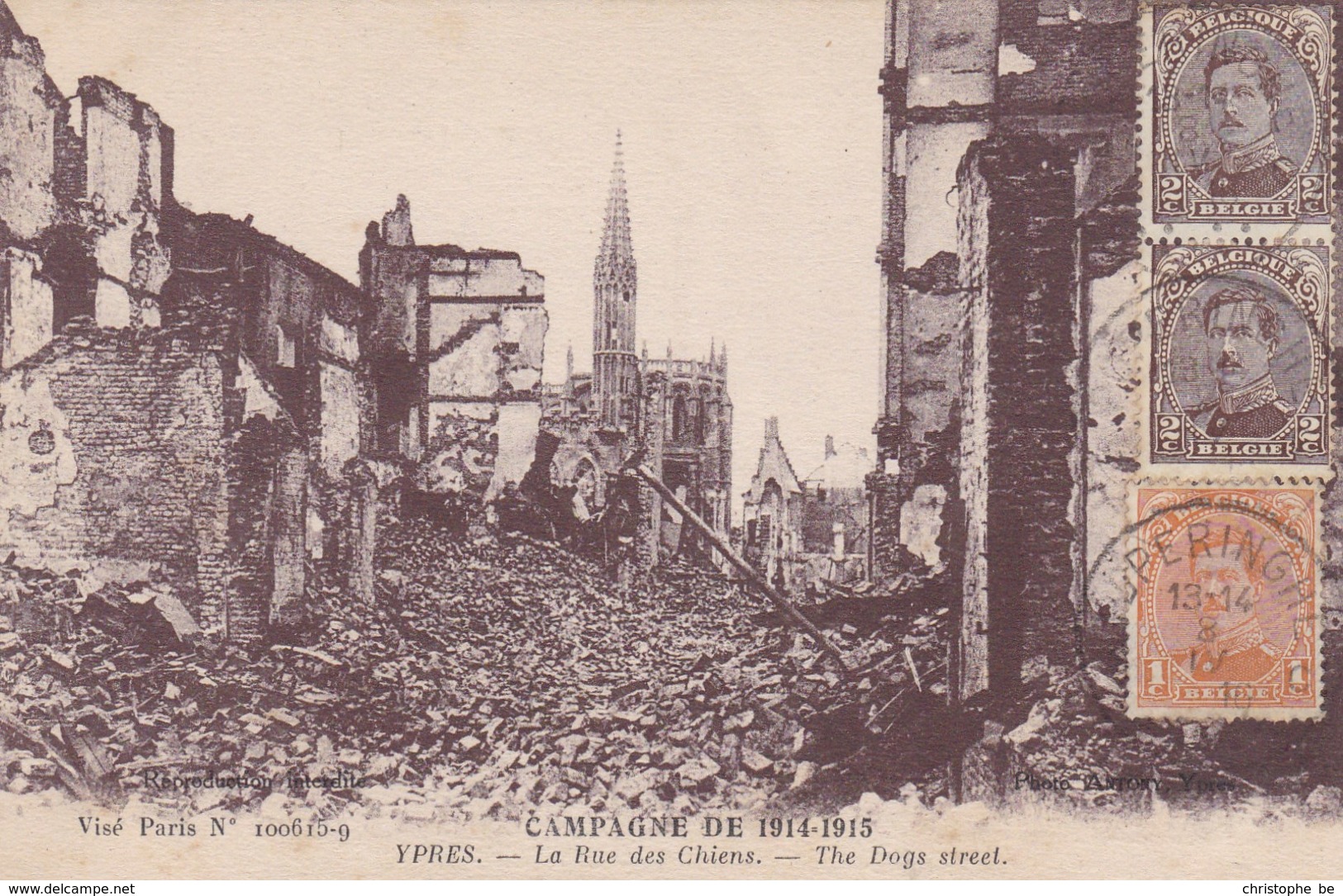 Ieper, Ypres, Ruines, Ruins, La Rue Des Chiens (pk38269) - Ieper