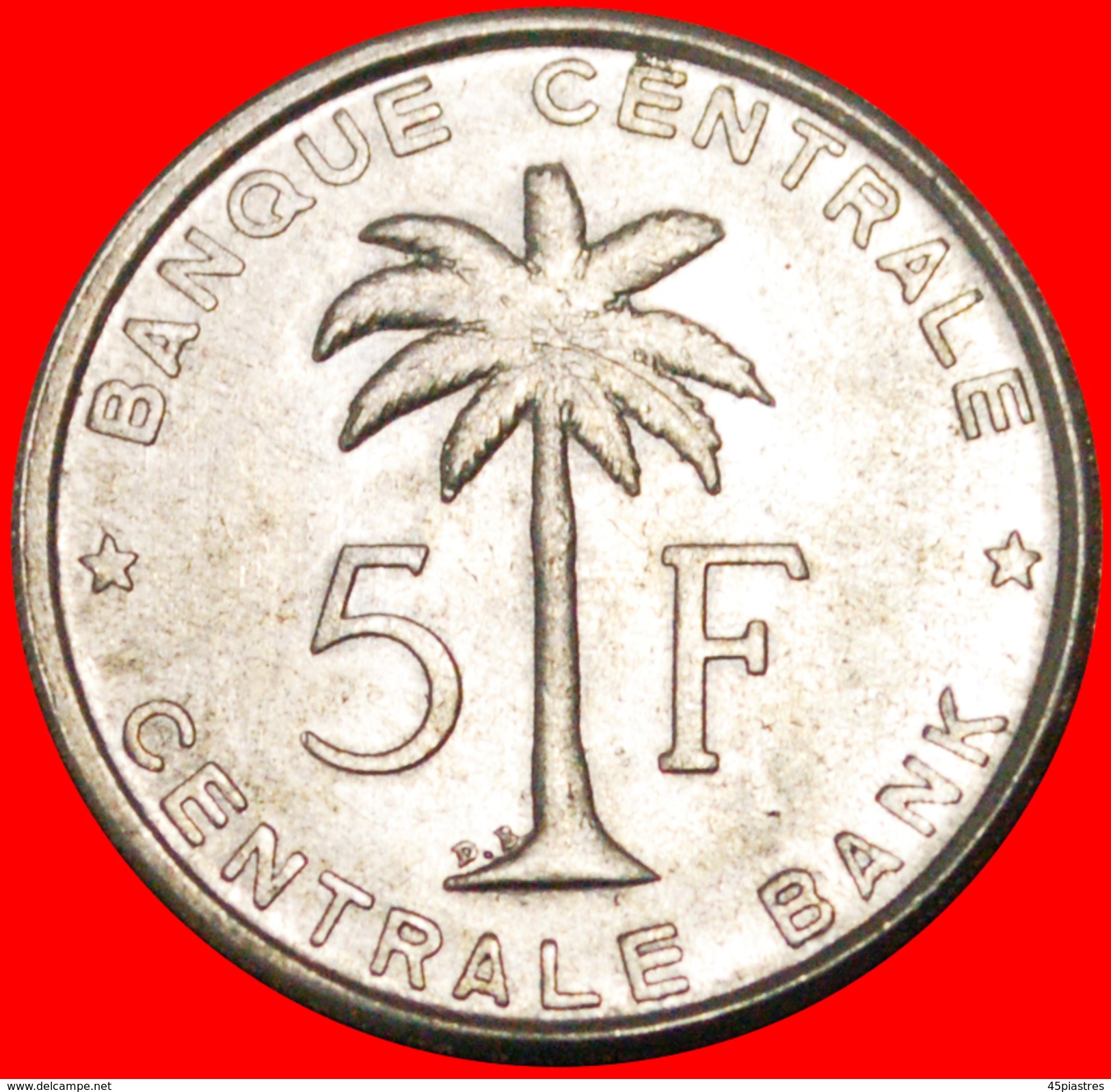 § PALM: BELGISCH CONGO BELGE - RUANDA URUNDI &#x2605; 5 FRANCS 1956 MINT LUSTER! LOW START&#x2605; NO RESERVE! - 1951-1960: Baudouin I.