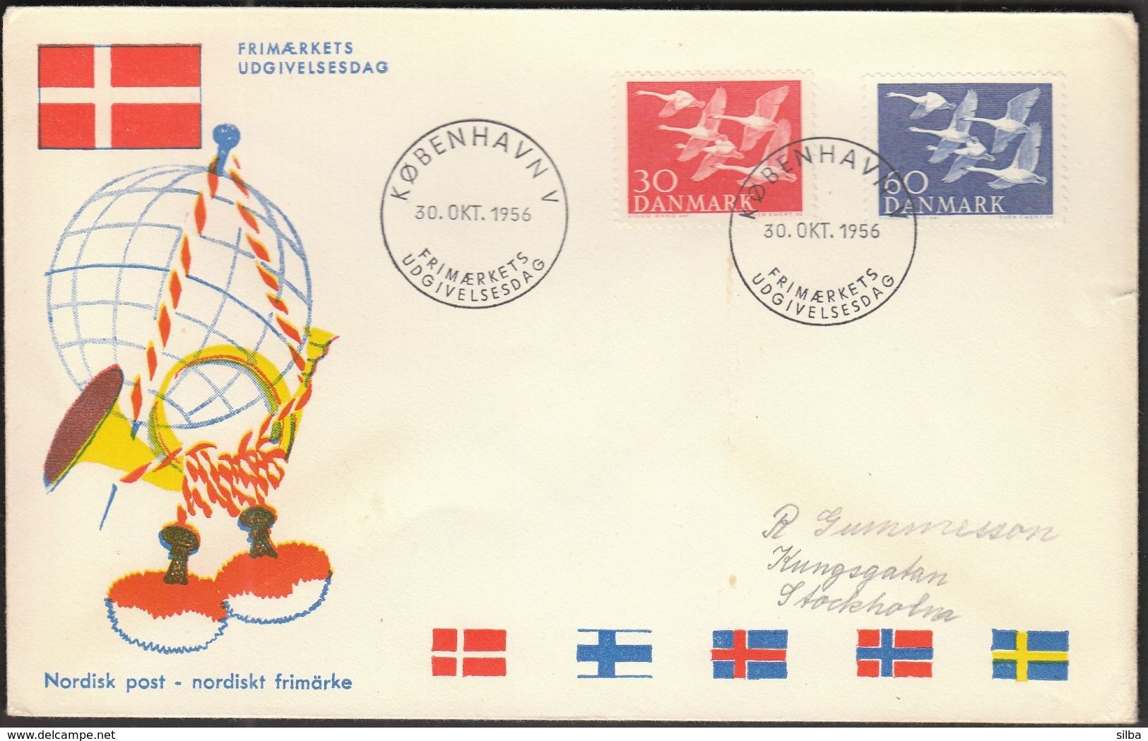 Denmark 1956 / Norden Day / Joint Issue / Whooper Swans / Cygnus Cygnus - Gemeinschaftsausgaben