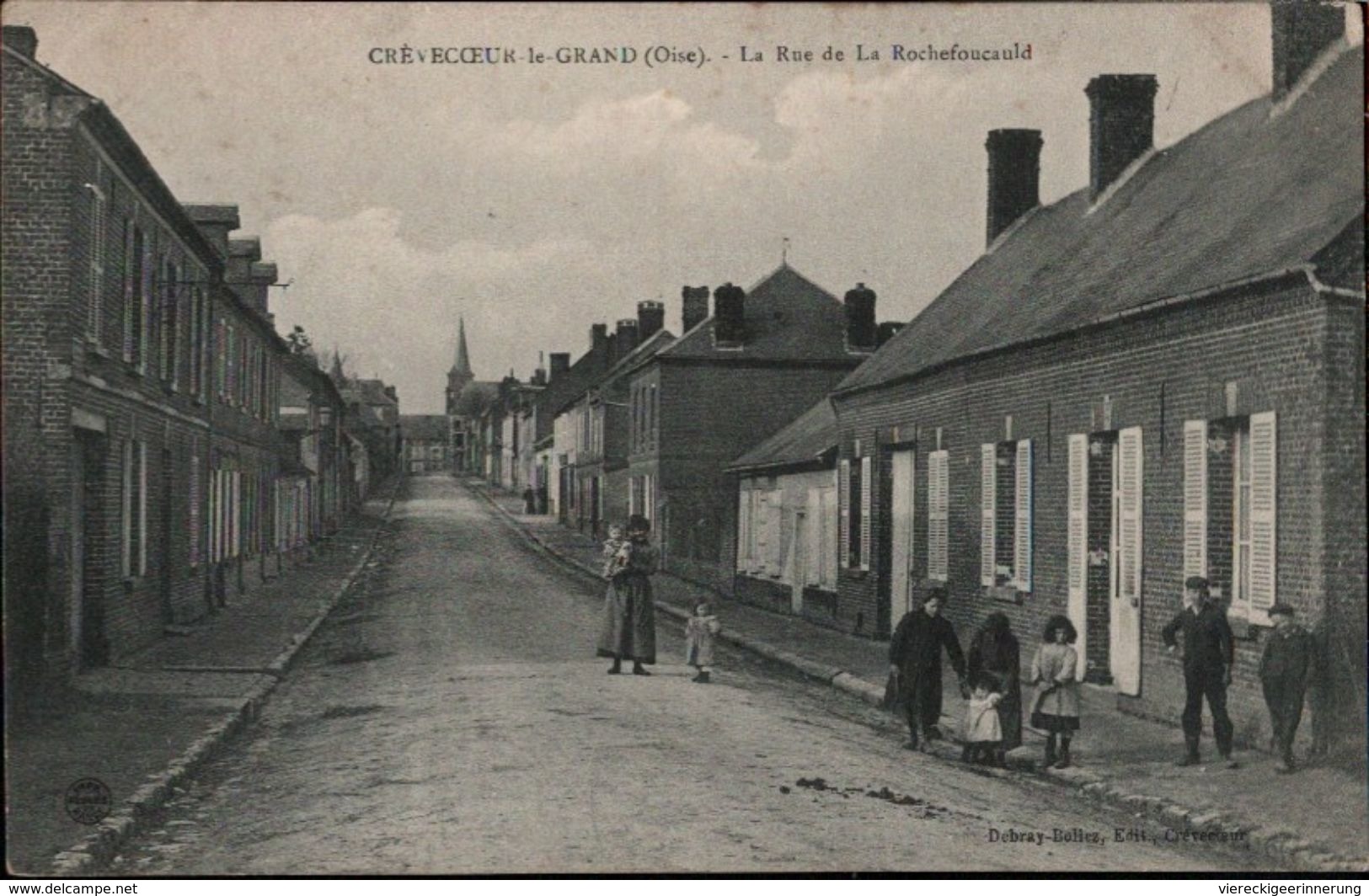 ! [60] Cpa Crevecoeur Le Grand , Oise, La Rue De La Rochefoucauld, Frankreich, France - Crevecoeur Le Grand