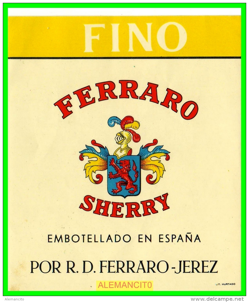 ETIQUETA -  BODEGAS  R.D.FERRARO  JEREZ DE LA FRONTERA - Otros & Sin Clasificación