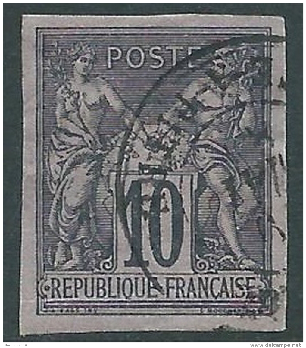 1878-80 FRANCIA COLONIE EMISSIONI GENERALI USATO SAGE 10 CENT II TIPO - R16-9 - Sage