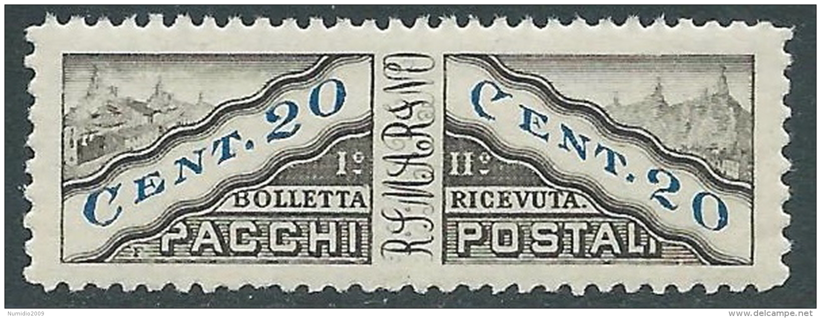 1928 SAN MARINO PACCHI POSTALI 20 CENT MNH ** - R16-9 - Paketmarken