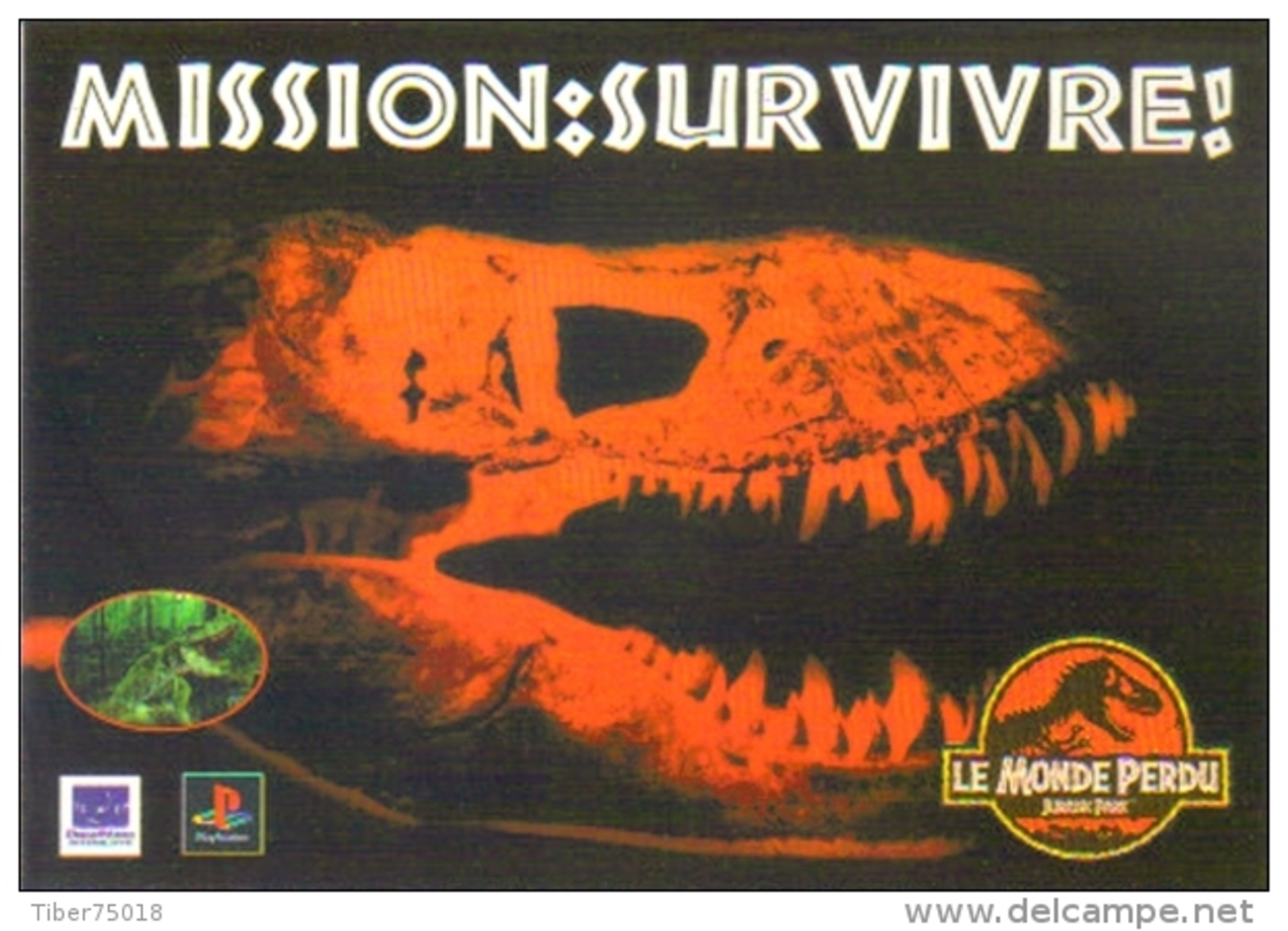 Carte Postale édition "Promocartes" - Mission : Survivre ! (jeu Vidéo) Jurassic Park Le Monde Perdu (PlayStation) - Publicité