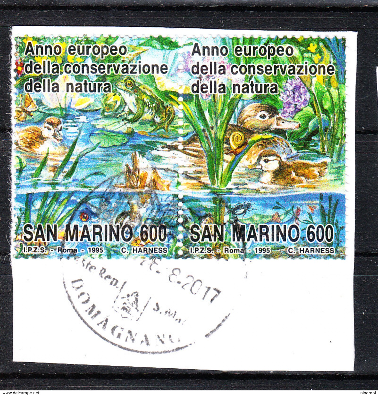 San Marino - 1995. I Francobolli Della Serie " Papere Nello Stagno ". The Two Stamps Of The Set " Two Ducks In The Pond" - Gänsevögel