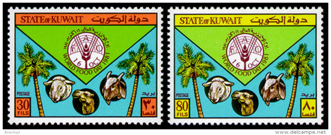 Kuwait, 1981, World Food Day, FAO, Food And Agriculture Organization, United Nations, MNH, Michel 916-917 - Koweït