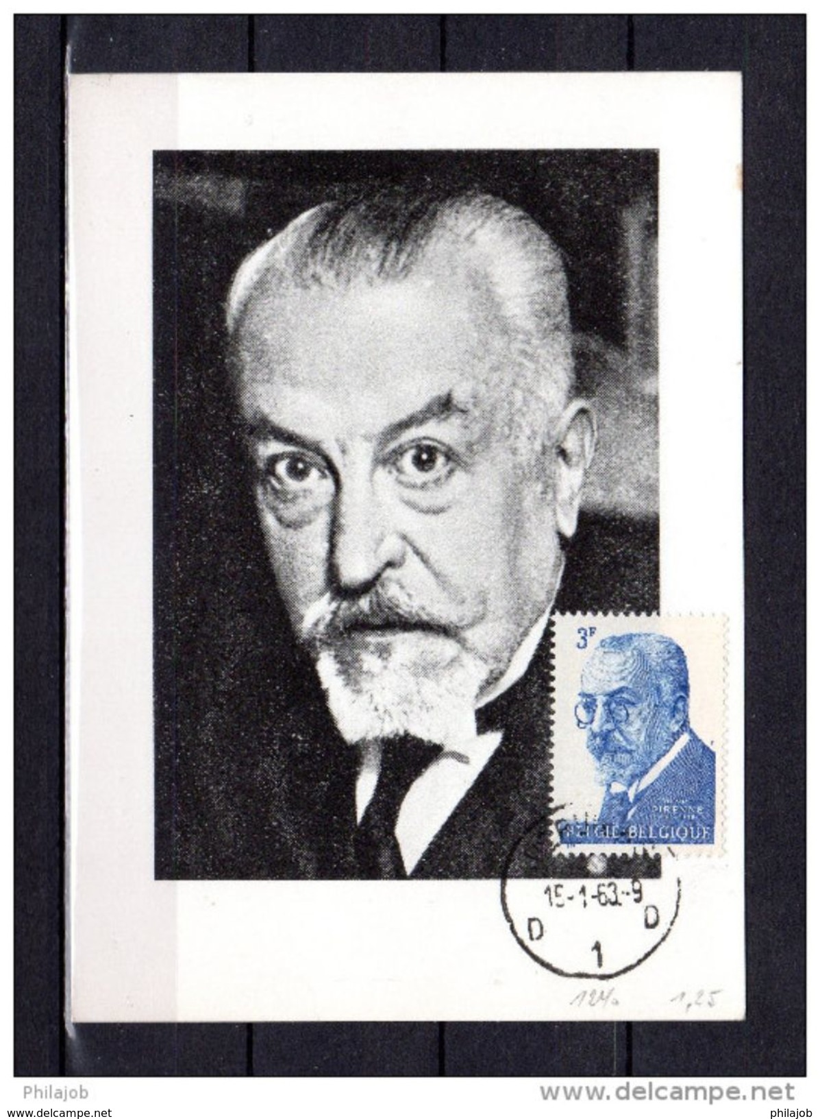 Carte Maximum De 1963 " HENRI PIRENNE ". N° YT 1240.  Parfait état. CM - 1961-1970