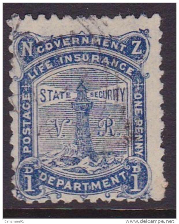 New Zealand 1891 Life Insurance Lighthouse Sc OY2 Used - Steuermarken/Dienstmarken