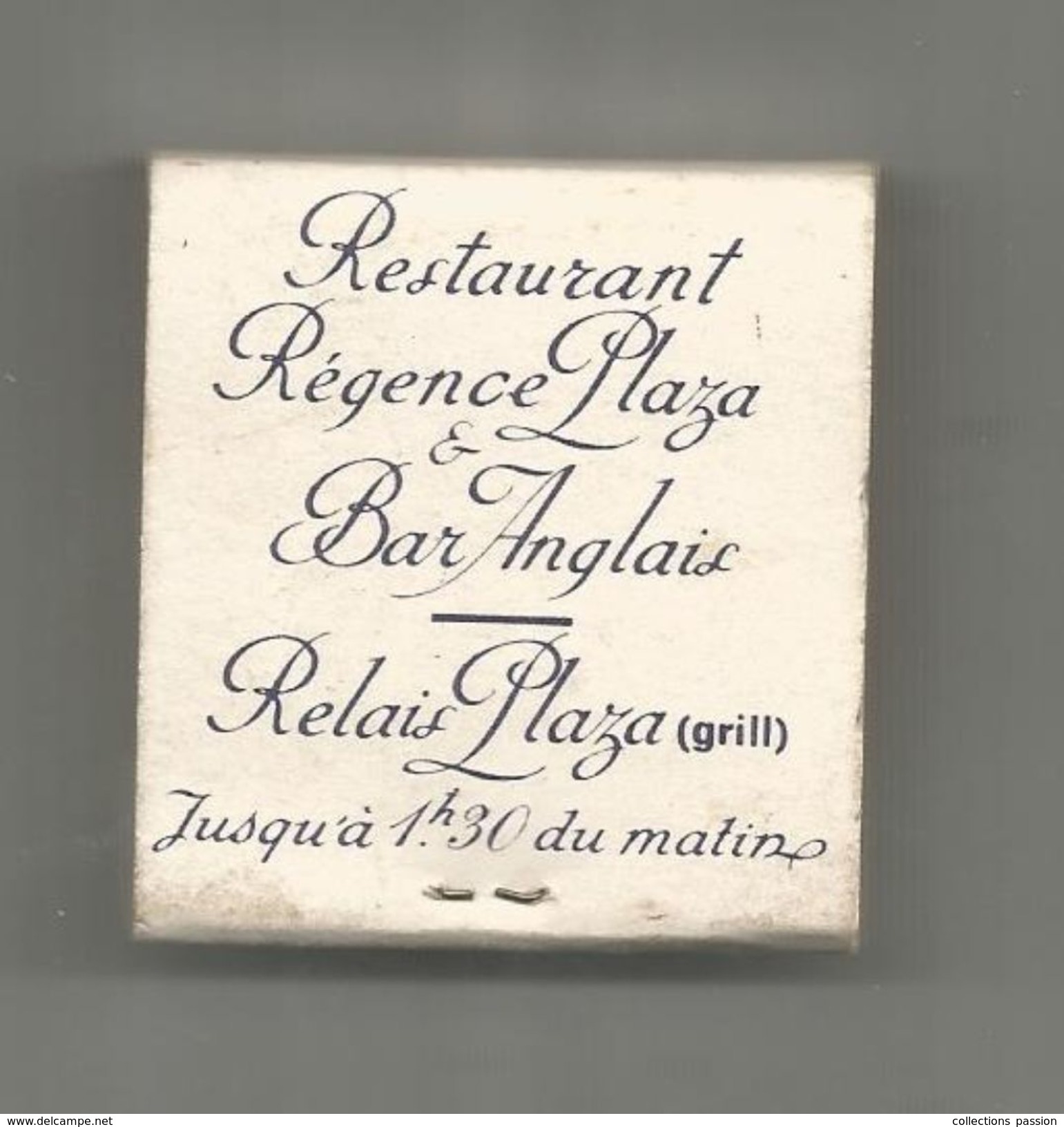 Tabac , Boite, Pochette D'ALLUMETTES, 2 Scans, Publicité, Hotel PLAZA ATHENEE , PARIS - Matchboxes