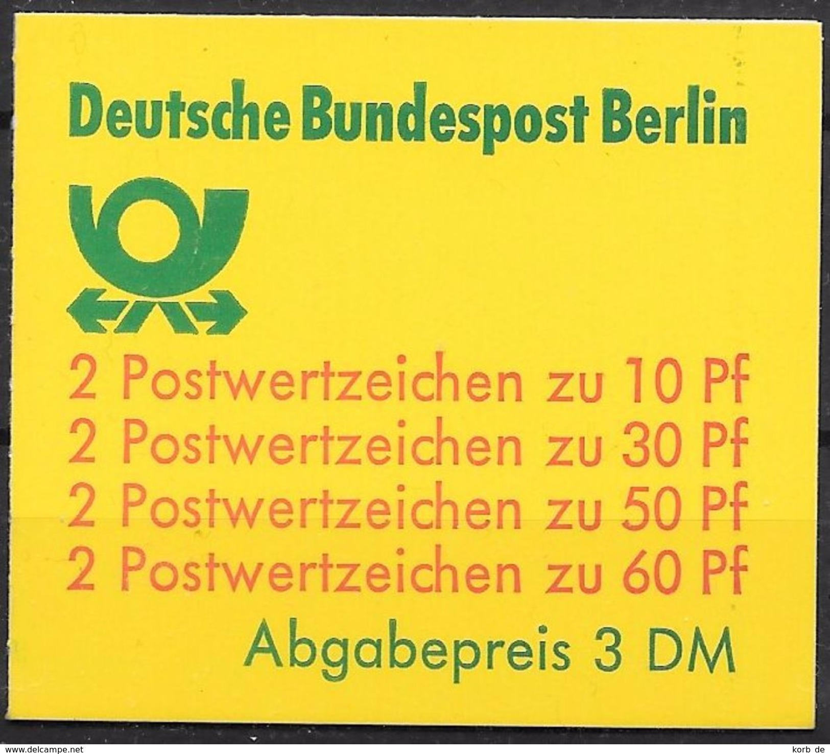 Berlin Okt. 1980 / MiNr.  MH 12 A OZ    Mit  H-Blatt 20    ** / MNH    (mh1383) - Markenheftchen