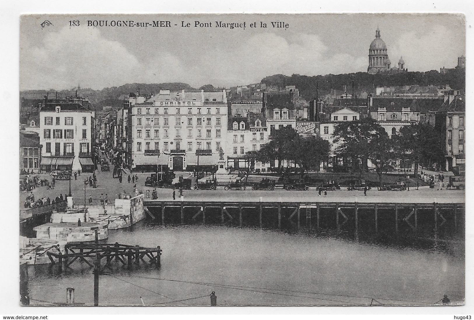 BOULOGNE SUR MER - N° 183 - LE PONT MARGUET AVEC VIEILLES VOITURES ET LA VILLE - CPA NON VOYAGEE - Boulogne Sur Mer