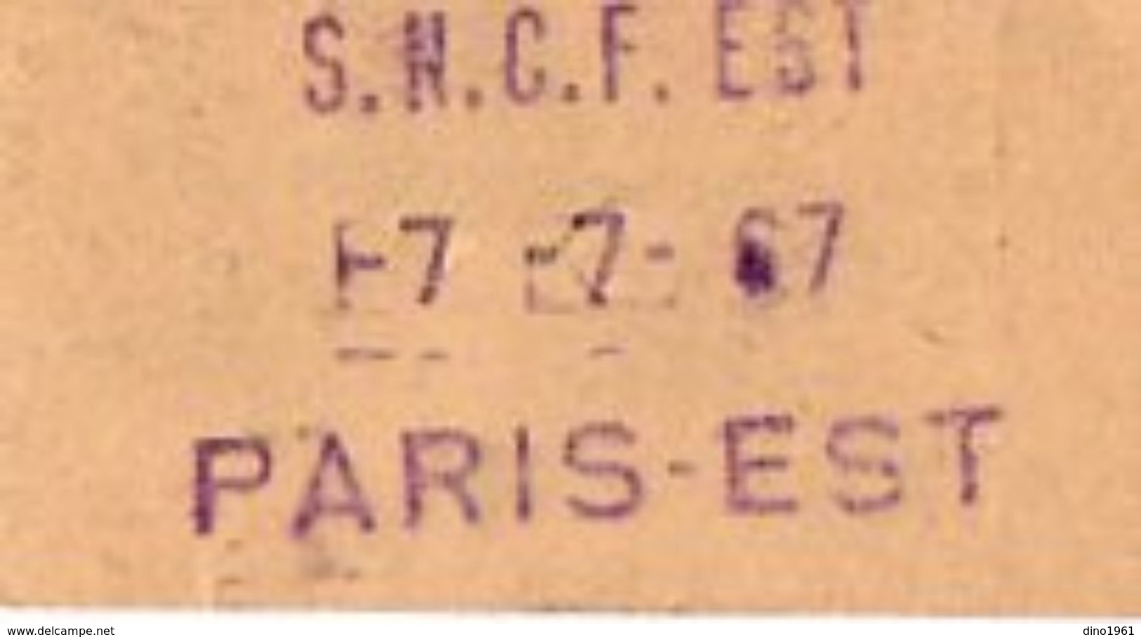 VP10.760 - S.N.C.F - Ticket - Gare De PARIS - Est  Attestation De Retard - Autres & Non Classés