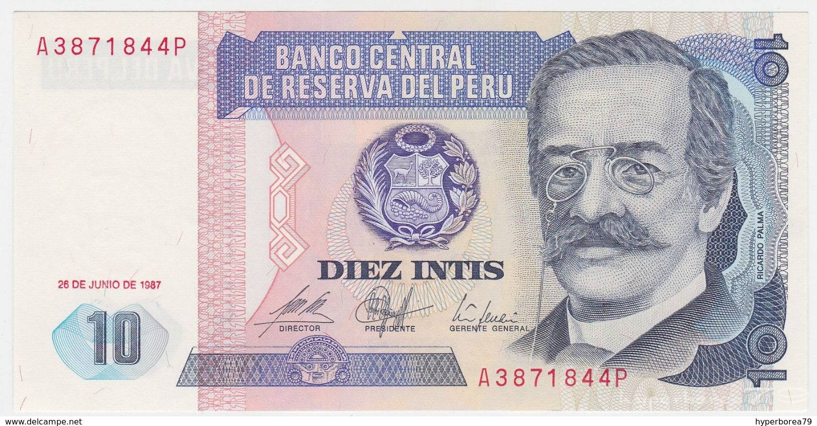 Peru P 129 - 10 Intis 1987 - UNC - Perú