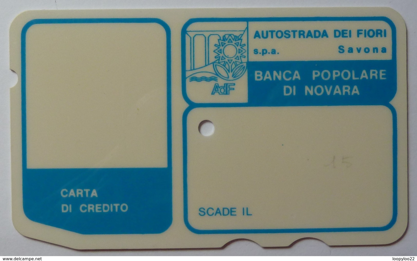 ITALY - Autostrada - Bank Credit Card - 1973 - Banca Popolare Di Novara - Large Font - Used - Credit Cards (Exp. Date Min. 10 Years)