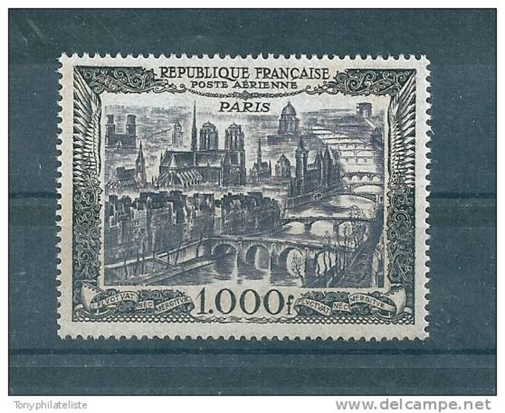 France  PA De 1950 1000f  N°29 Neuf ** Sans  Charniére Belle Gomme Cote 165&euro; - 1927-1959 Neufs