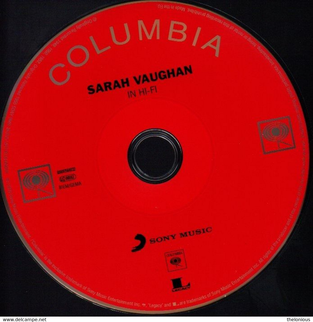 # CD: Sarah Vaughan In Hi-Fi - Columbia ‎88697569732, Legacy ‎88697569732 - Jazz