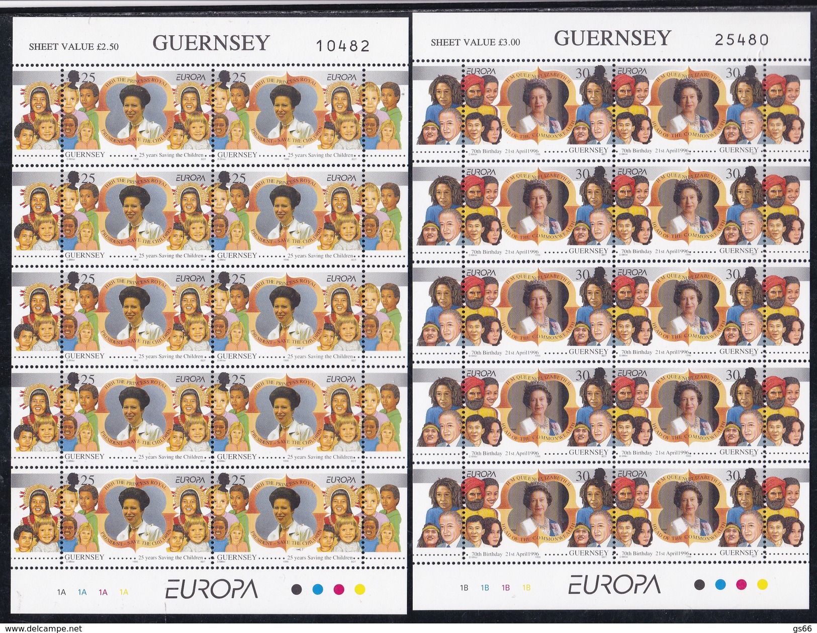 Guernsey, 1996, 691/92, Europa. MNH **, Sheetlet - Guernesey