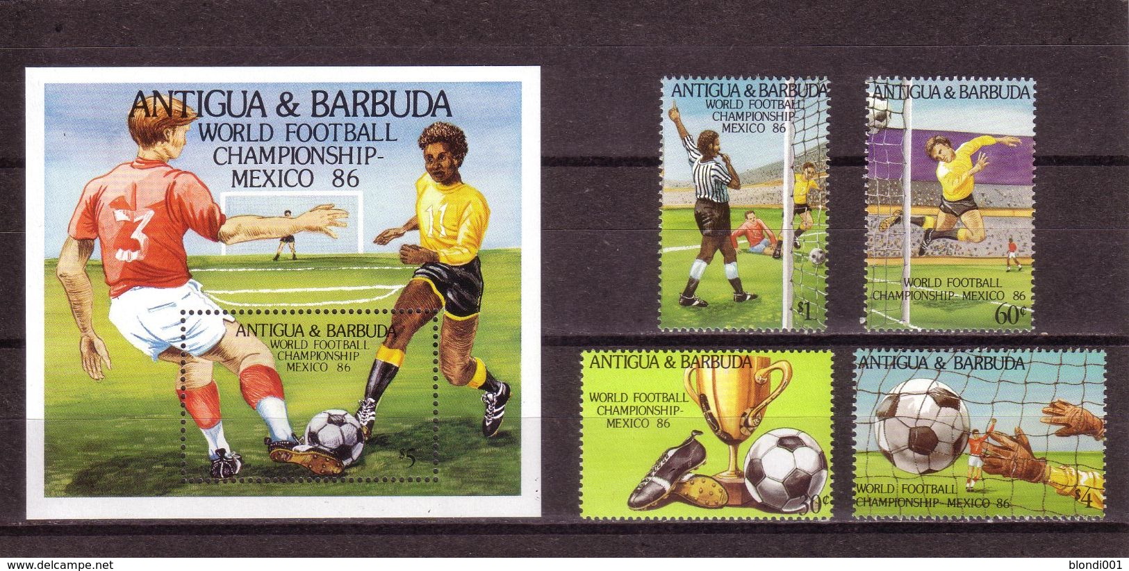 Soccer World Cup 1986 - ANTIGUA - S/S+Set MNH** - 1986 – Mexiko