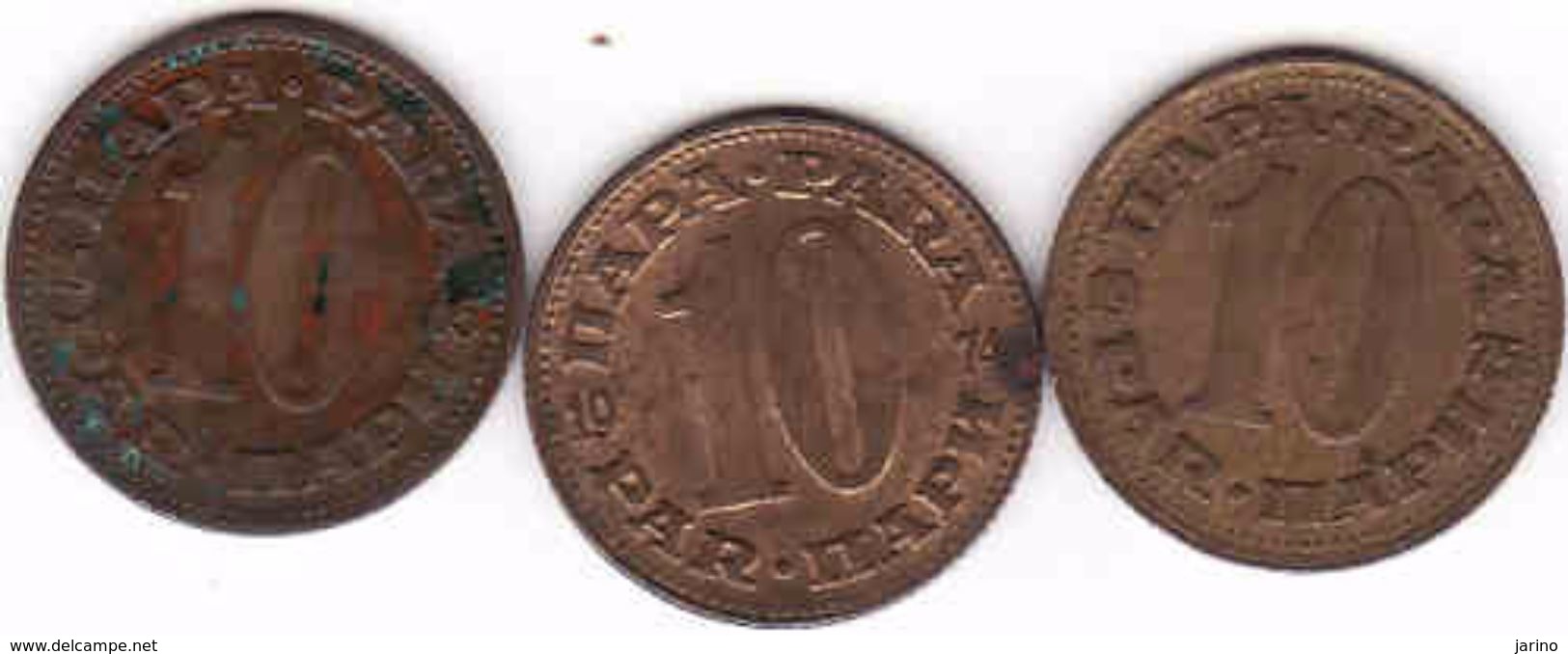 Yugoslavia 3 X 10 Para 1965, 1974, 1975 - Yougoslavie