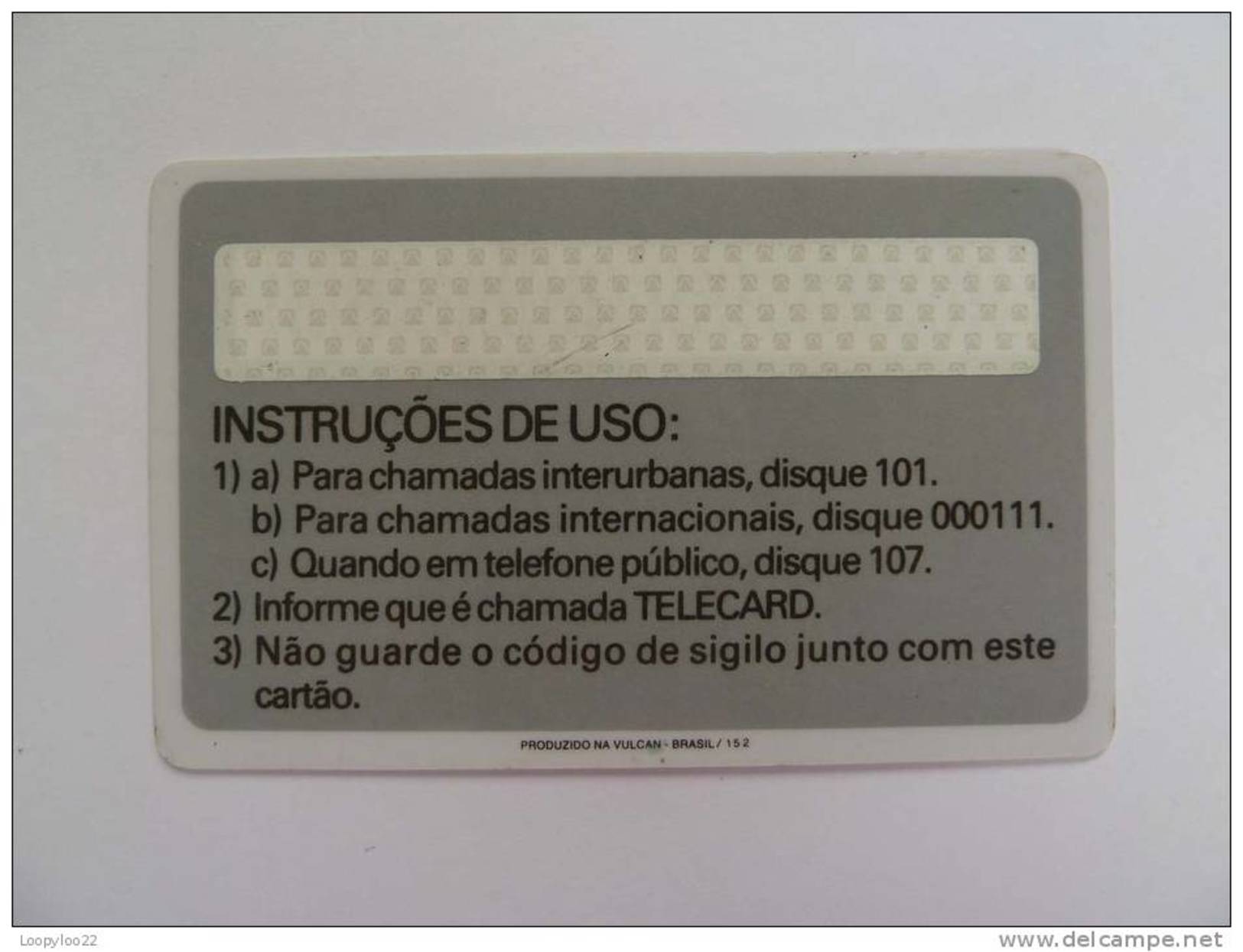 BRASIL / BRAZIL - Telecard Calling Card - Sistema Telebras - Telebrasilia - Brasilien