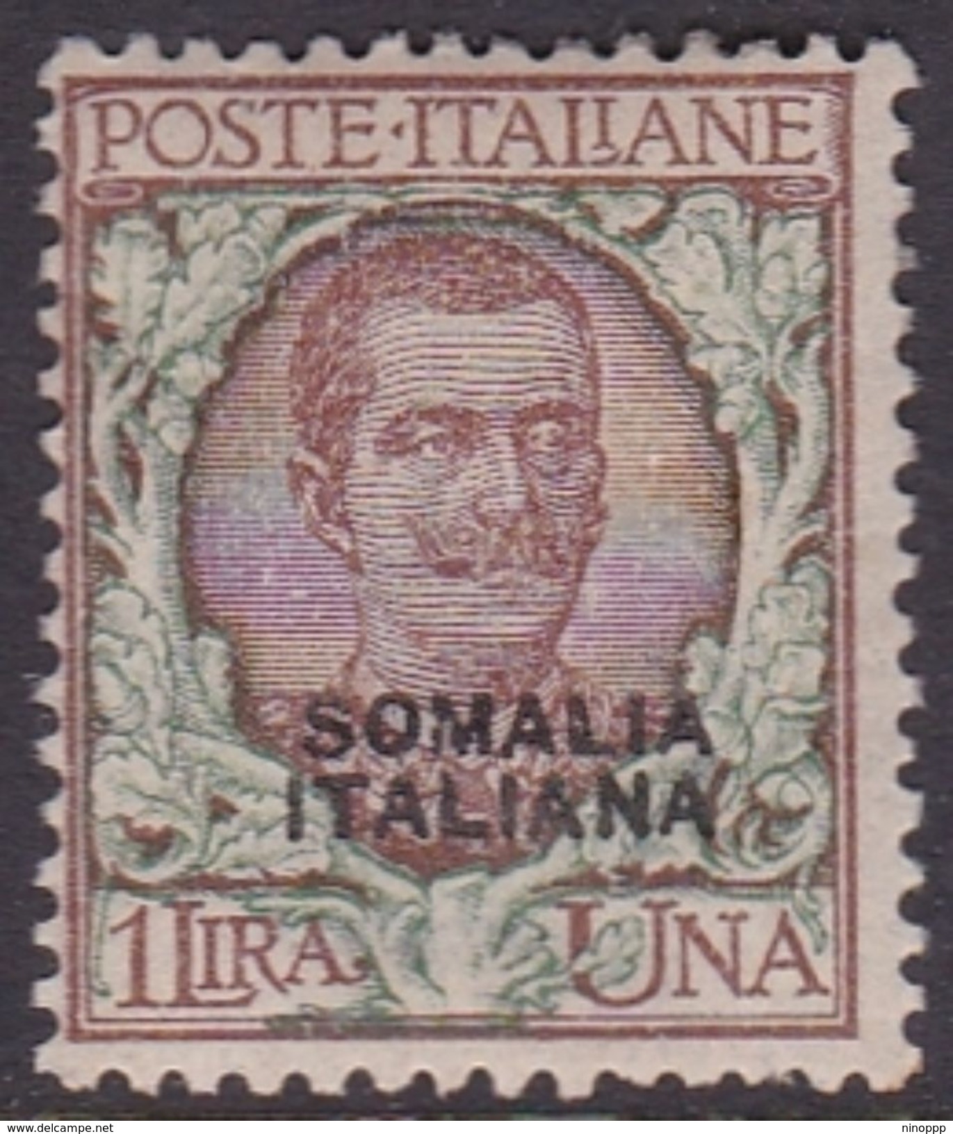 Italy-Colonies And Territories-Somalia S99 1926 Italian Stamps Overprinted SOMALIA ITALIANA,1 Lira Brown And Green, MH - Somalia