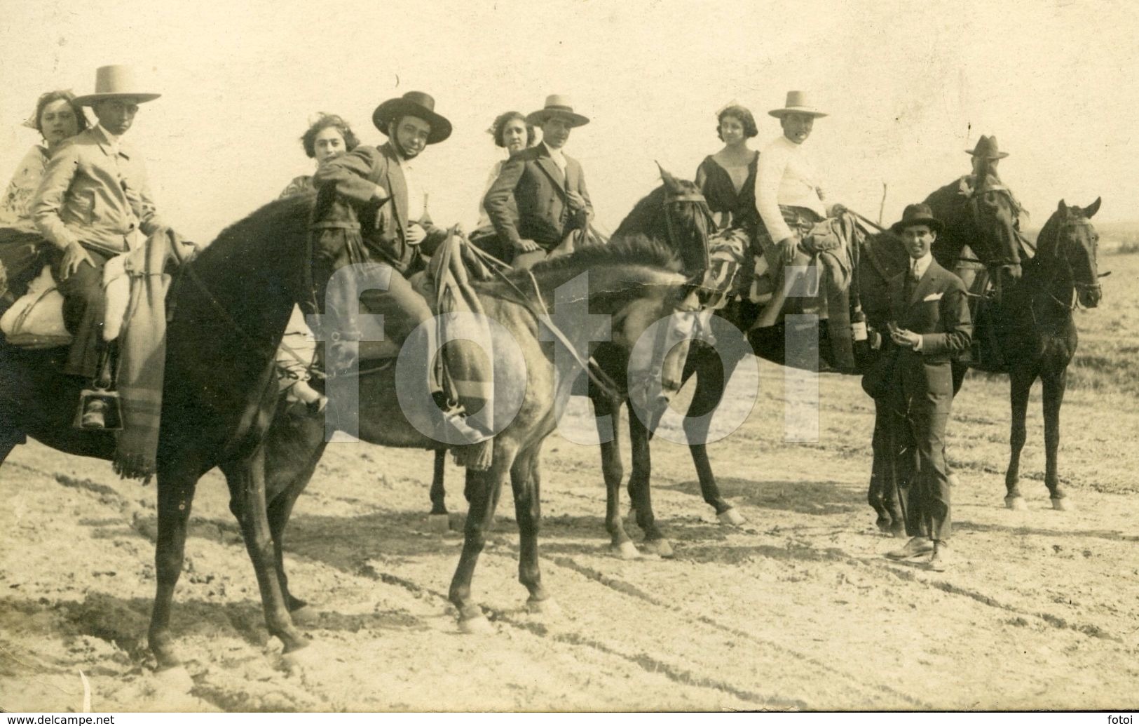 30s OLD REAL FOTO PHOTO POSTCARD CABALLEROS CUBA AMERICA TARJETA CARTE POSTALE - Otros & Sin Clasificación