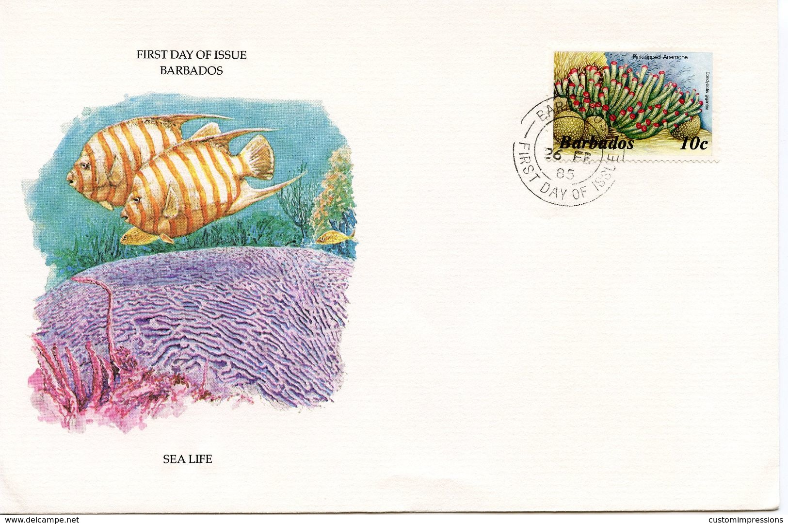 BARBADOS SEA LIFE  1985  FDC94 - Barbades (1966-...)