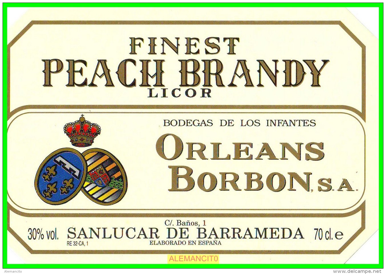 ETIQUETA  BODEGAS  DE LOS INFANTES DE ORLEANS DE BORBON S.A.  SANLUCAR DE BARRAMEDA - Otros & Sin Clasificación