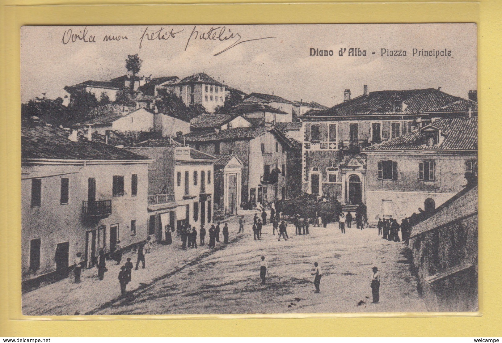 OLD POSTCARD ITALY - ITALIA  -   DIANO D'ALBA - PIAZZA - ANIMATED - Cuneo