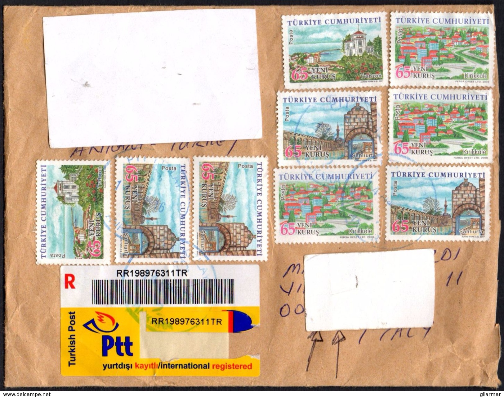 TURKEY 2017 - REGISTERED ENVELOPE - EUROPA - TURKISH PROVINCES: KIRIKKALE / TRABZON / SANLIURFA / BARTIN - Cartas & Documentos