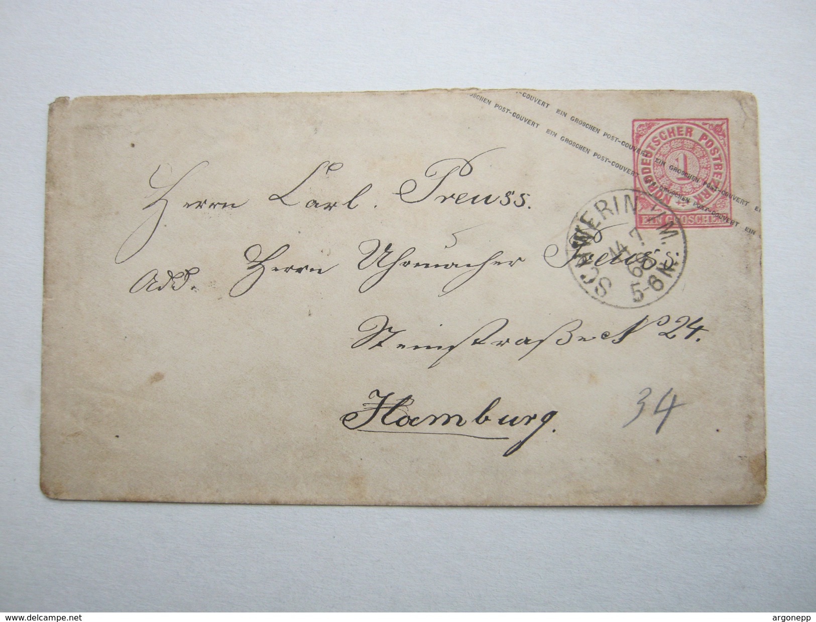 1868 , SCHWERIN , Klarer Stempel Auf Ganzsache - Ganzsachen