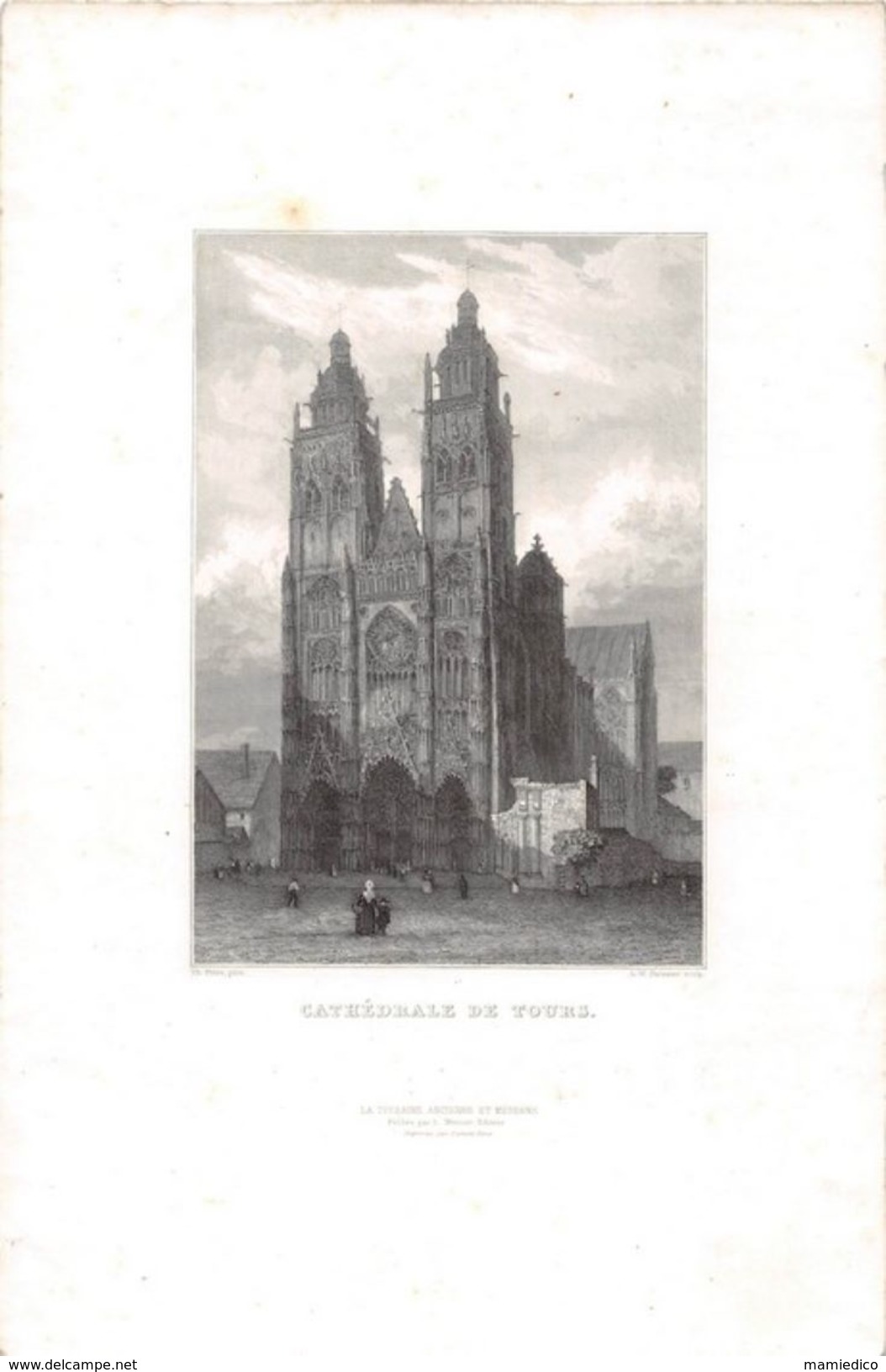 Début XIXe? Gravure De La Cathédrale De TOURS ( A.W.Formster Sculp) Série De La Touraine Ancienne Et Moderne - Estampes & Gravures