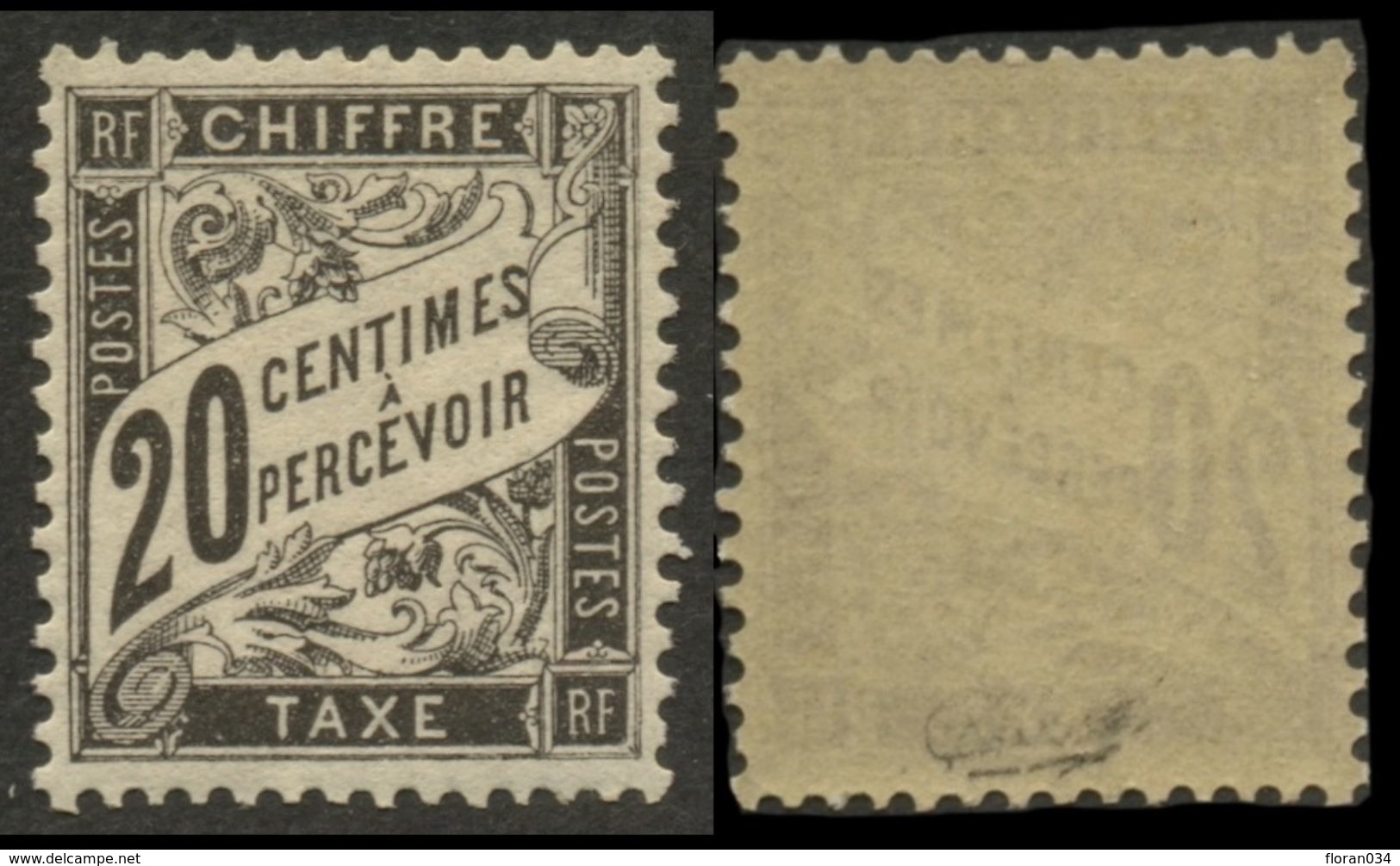 France Taxe N° 17 Neuf  ** Centrage Parfait  Signé Calves  - Cote 1125 Euros Grand LUXE - 1859-1959 Nuovi