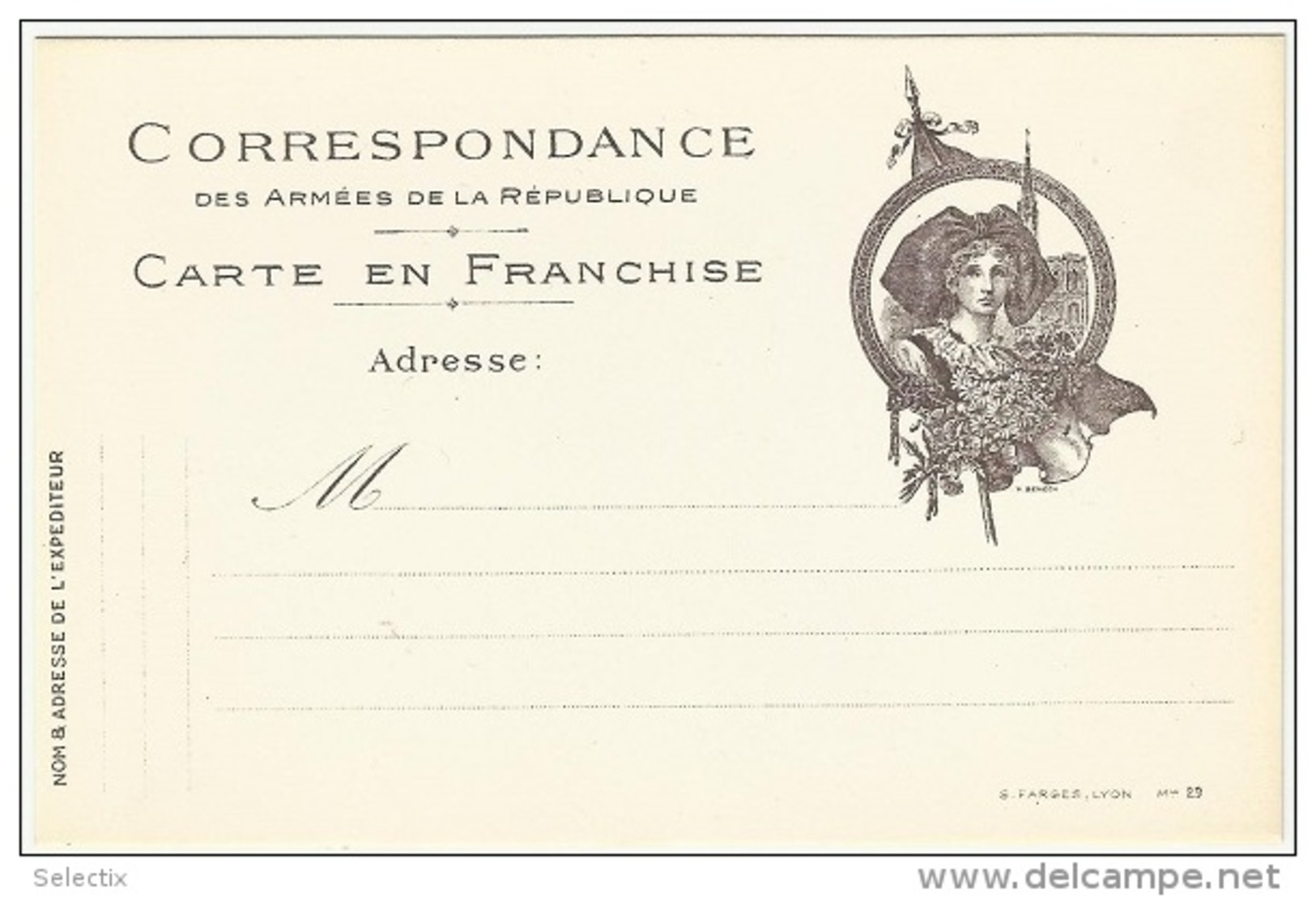 France 1915 WWI - Military Postal Stationery Correspondence Card - Covers & Documents