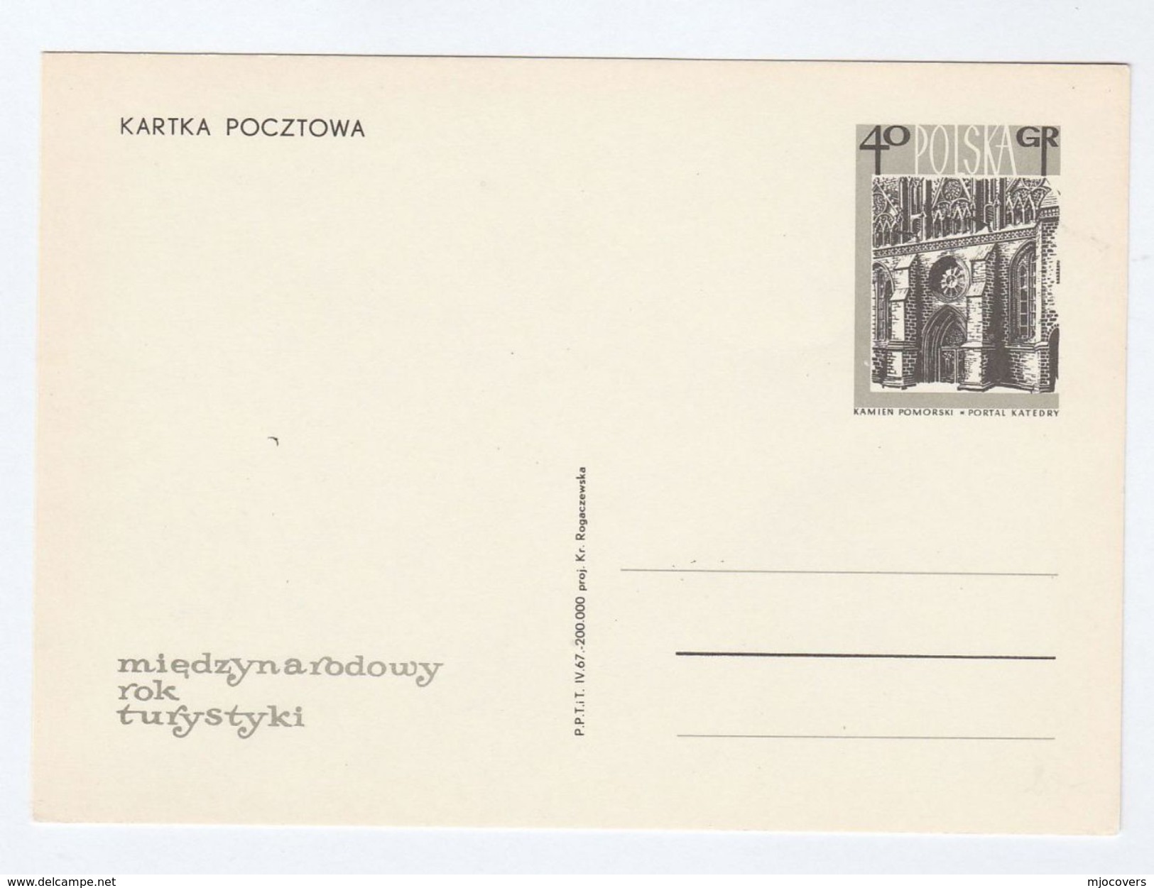 1967 POLAND Illus INTERNATIONAL TOURIST YEAR Postal  STATIONERY CARD Stamps Cover Kamien Pomorski Un United Nations - Stamped Stationery