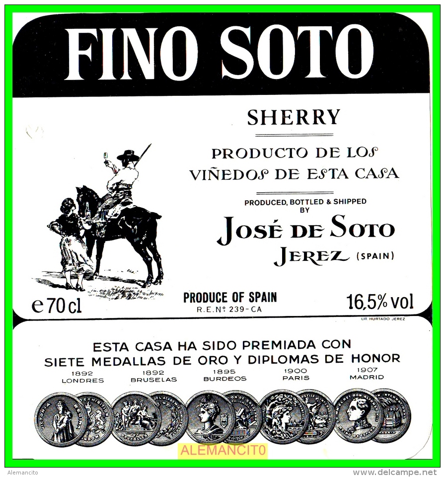 ETIQUETA   BODEGAS  JOSÉ DE SOTO JEREZ DE LA FRONTERA - Otros & Sin Clasificación