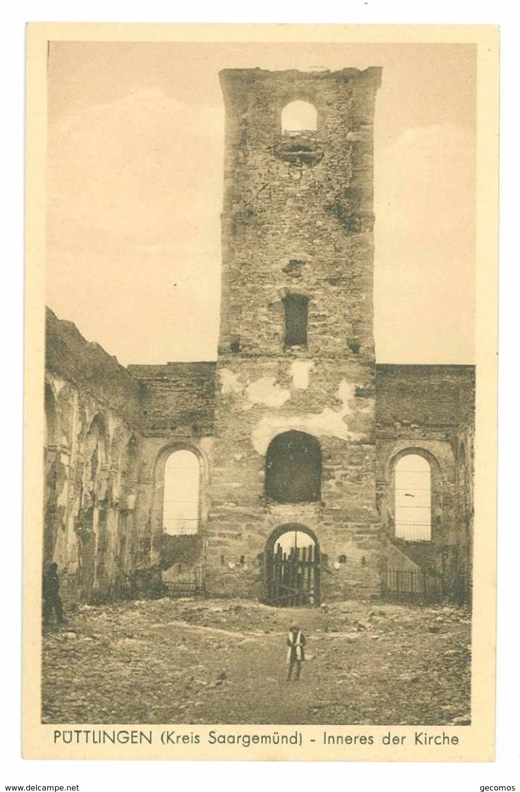 57 - LOT DE 3 CARTES - PUTTELANGE - PUTTLINGEN -  (Kreis Saargemund - Totalansicht - Inneres Der Kirche - (ruines...) - Puttelange