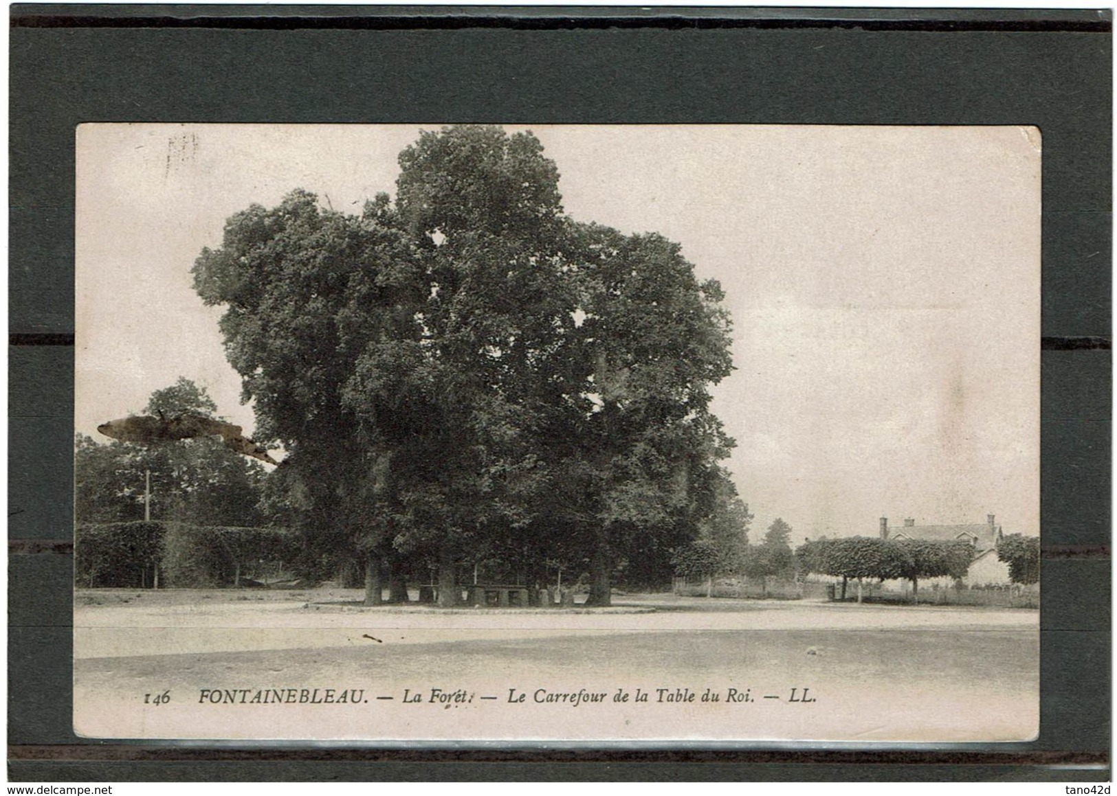 LBR40- FRANCE BLANC 5c DE CARNET SUR CPA 5 MOTS FONTAINEBLEAU 7/9/1908 - 1900-29 Blanc