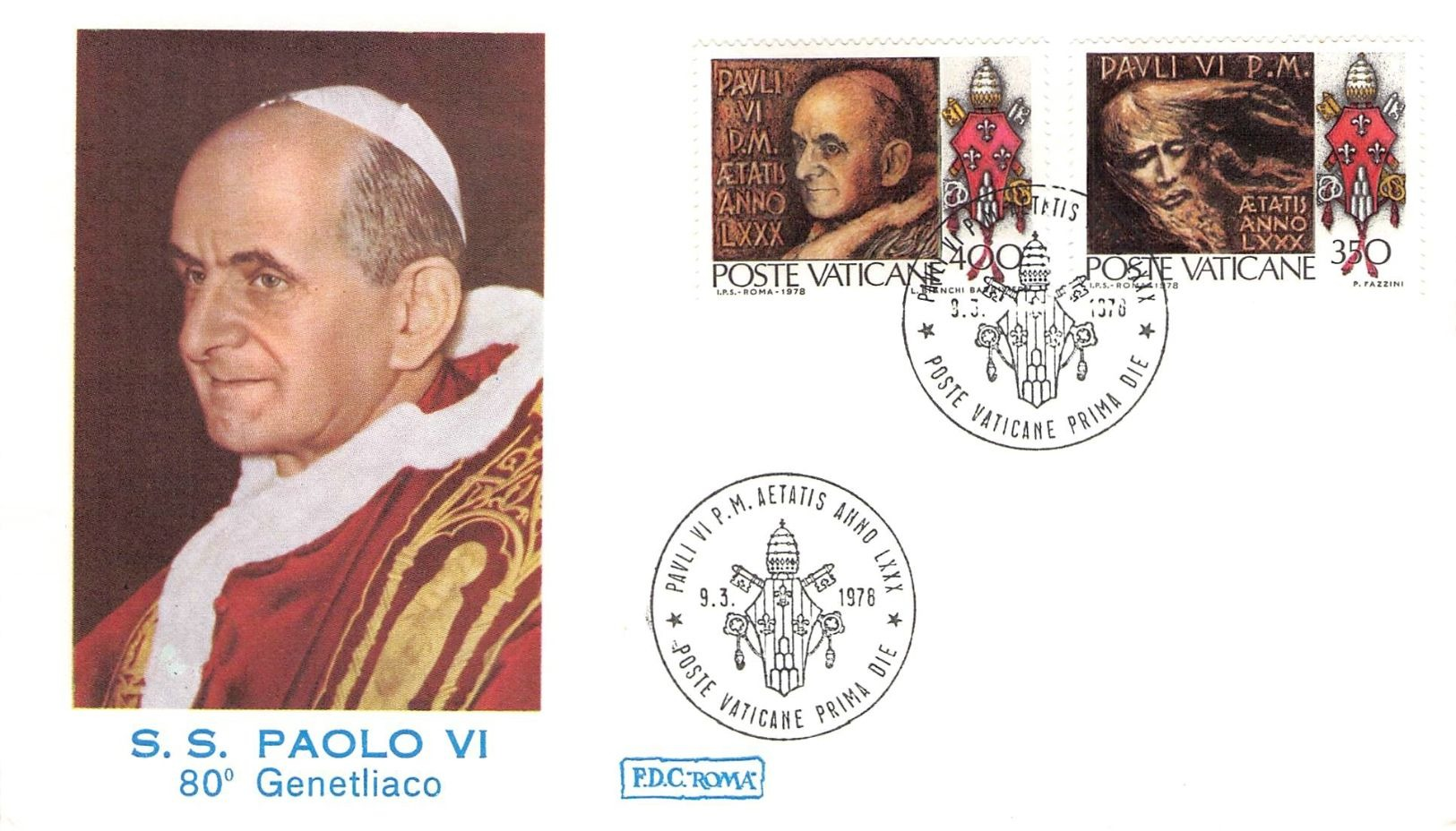 VATICAN - FDC 1978 POPE PAUL VI Mi #718/19 - FDC