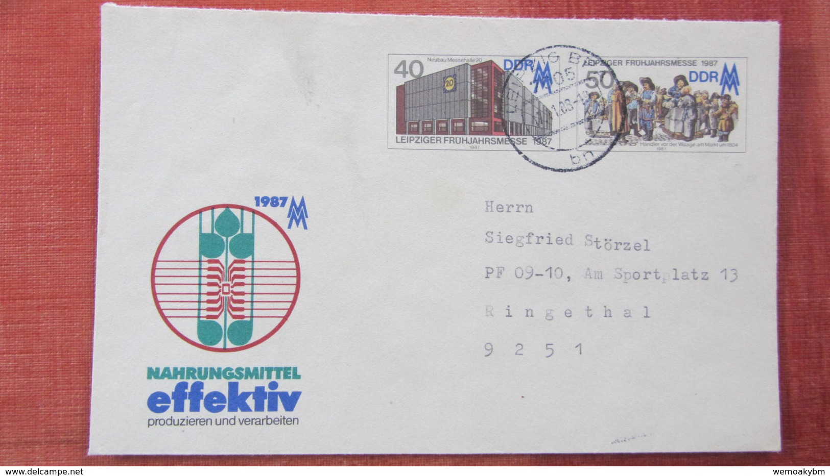 DDR: GS-Umschlag Leipziger Messe 1987 Gestempelt  Knr: U 6 - Briefe U. Dokumente