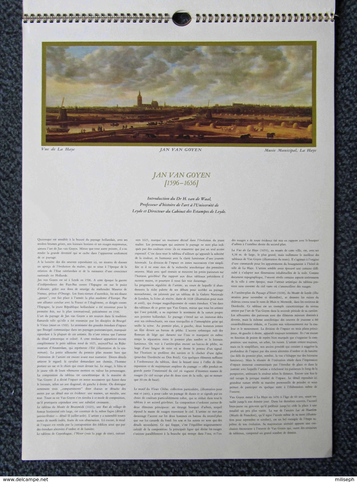 Calendrier D' ART VAKA ( Amsterdam ) 1967 - Peintre JAN VAN GOYEN -      (4387)