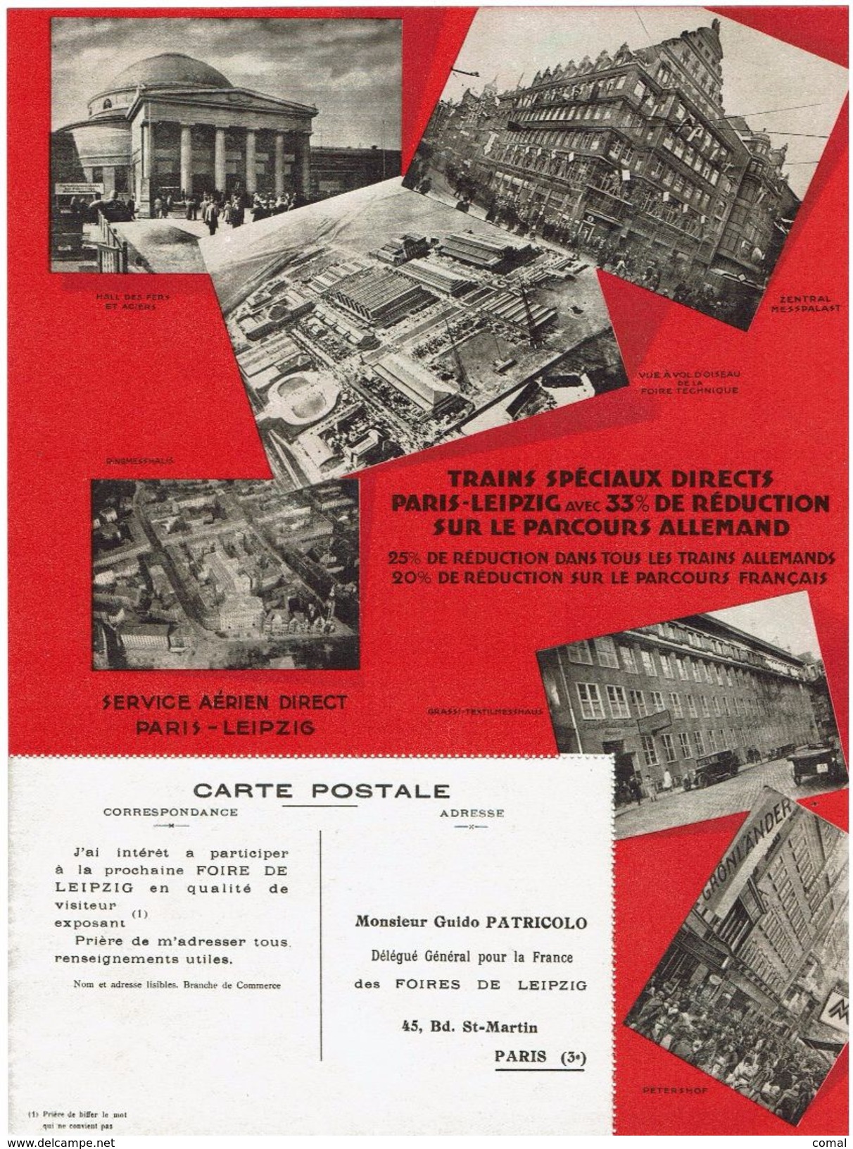 Publicité: Foire Internationale De LEIPZIG - 1930 - Avec CP De La Gare - - Publicités