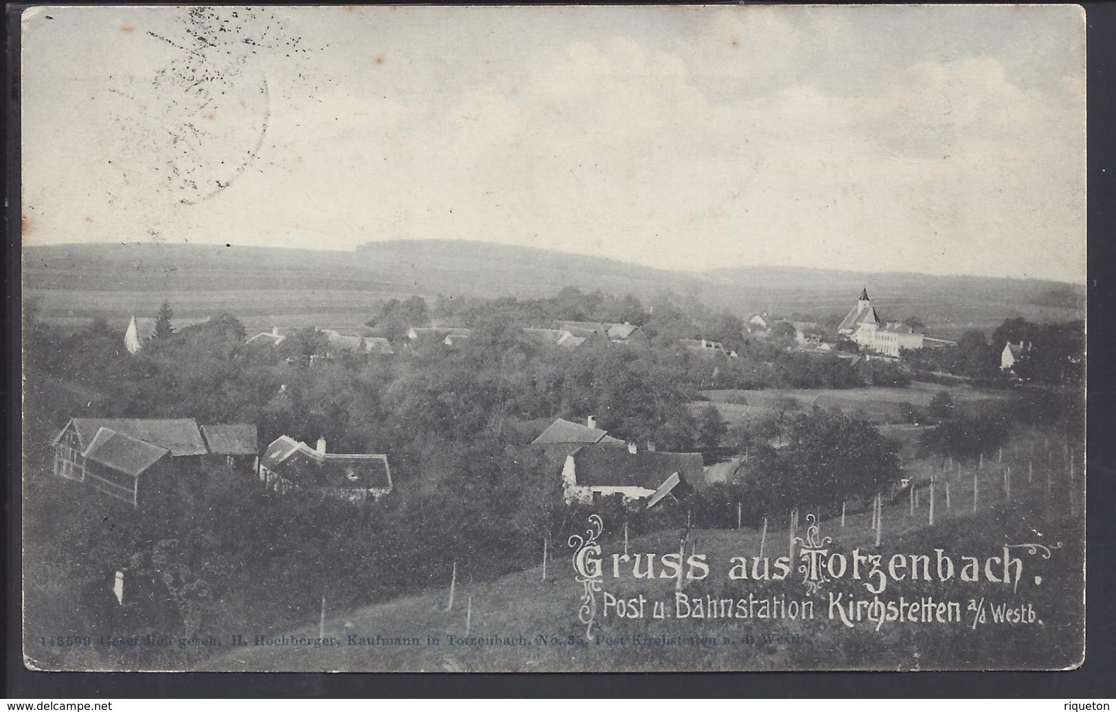 CPA AUTRICHE "Gruss Aus Totzenbach - Post U Bahnstation Kirchstetten" - Otros & Sin Clasificación