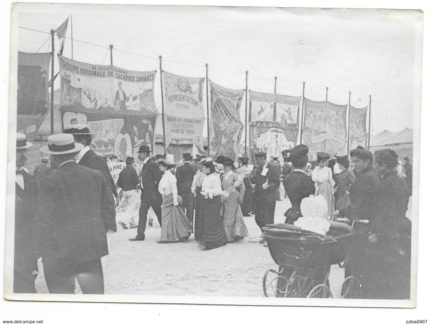 FETE FORAINE  Ancienne Photographie ATTRACTIONS FORAINES BELLE ANIMATION Vers 1900-1910 - Cirque