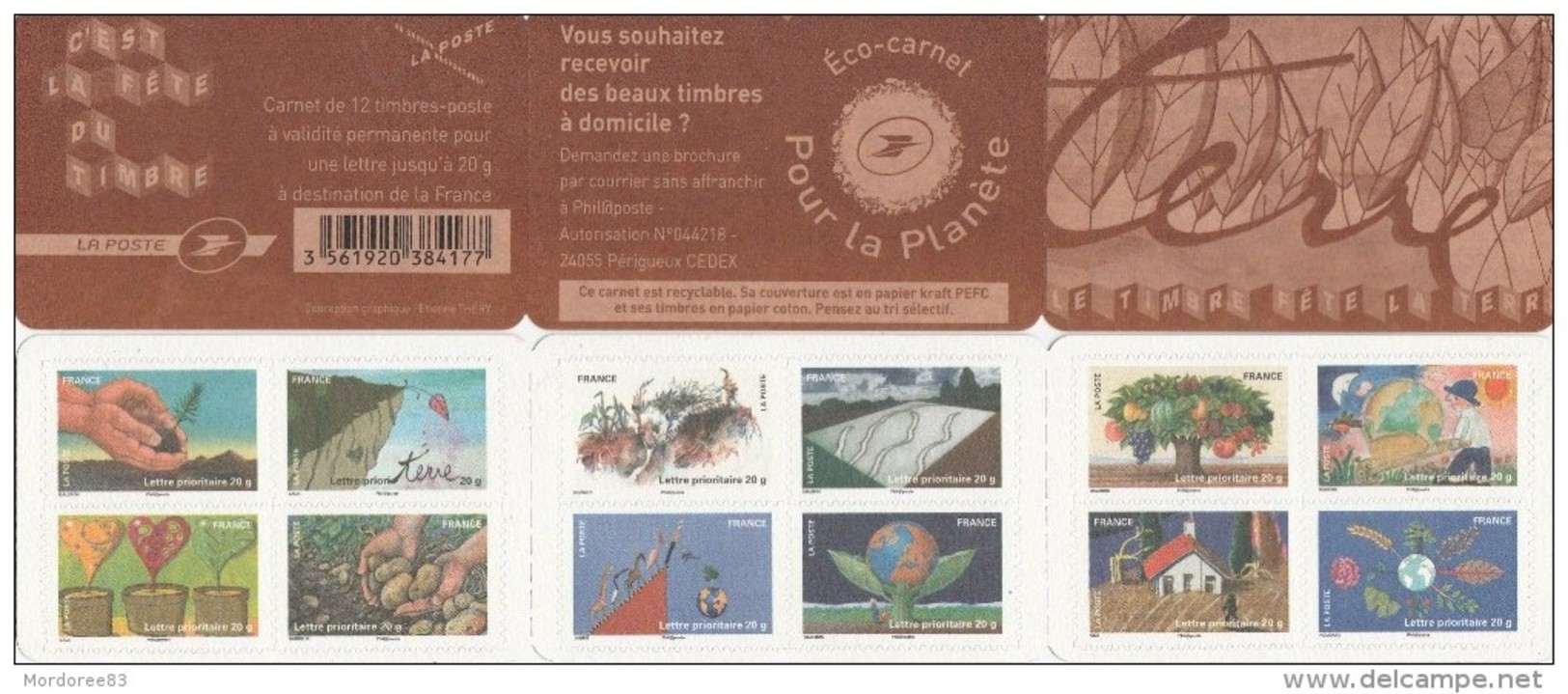 FRANCE 2011 CARNET LE TIMBRE ET LA TERRE - BC 526 - BC526 - AVEC VARIETE ARBRE EN FEU NEUF NON PLIE LUXE - Carnets