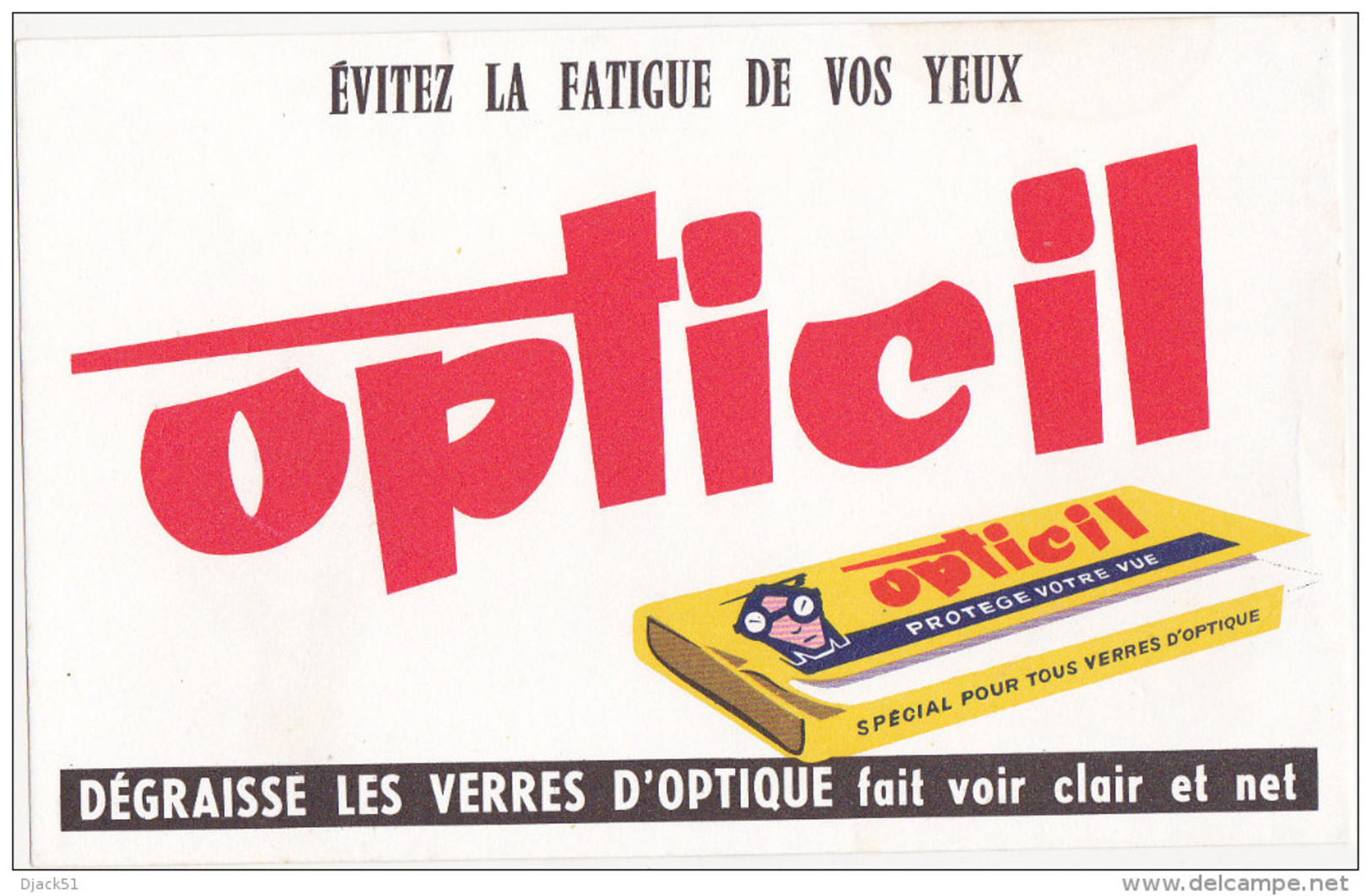 Buvard OPTICIL / Dégraisse Les Verres D'optique - O