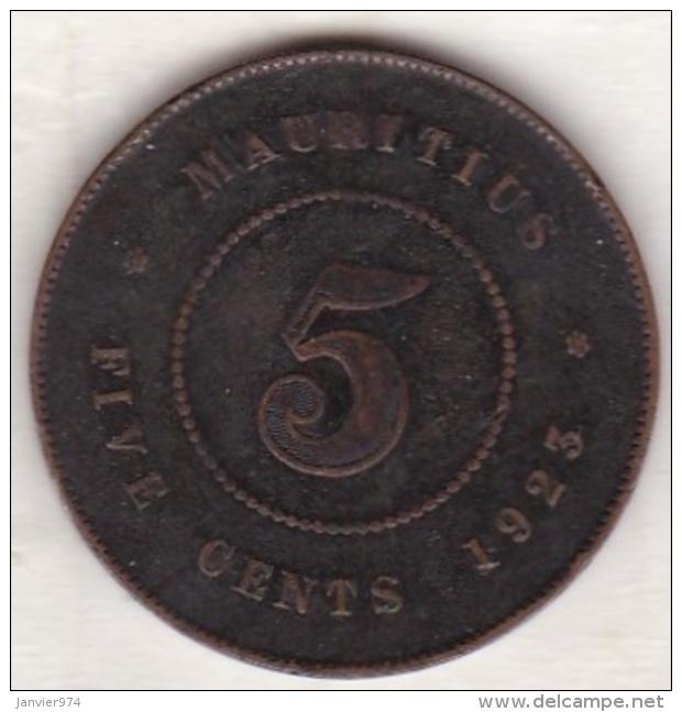 Ile Maurice , 5 Cents 1923 , George V - Maurice