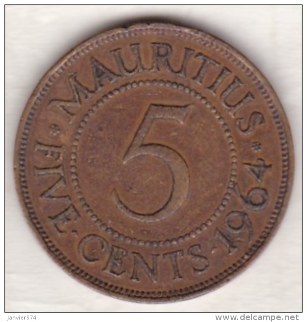 Ile Maurice , 5 Cents 1964 , Elizabeth II - Maurice